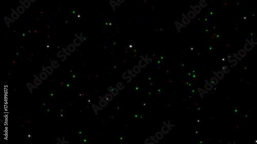 Isolated Abstract Christmas Glowing Firefly Background Loop