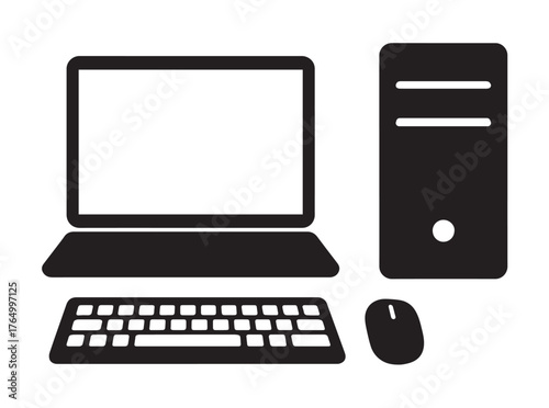 computer and laptop in illustration