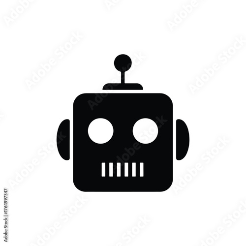 Minimal robot head vector illustration
