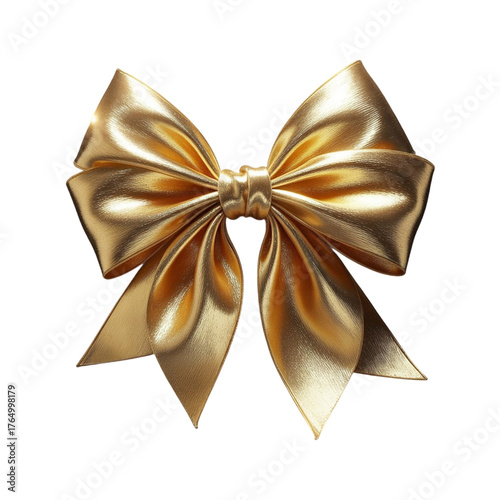 gold bow isolated on white background