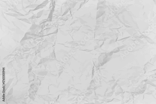  Crumpled white paper texture with subtle folds and creases. Wrinkled sheet vector background for posters, banners, stationery mockups and abstract design templates
