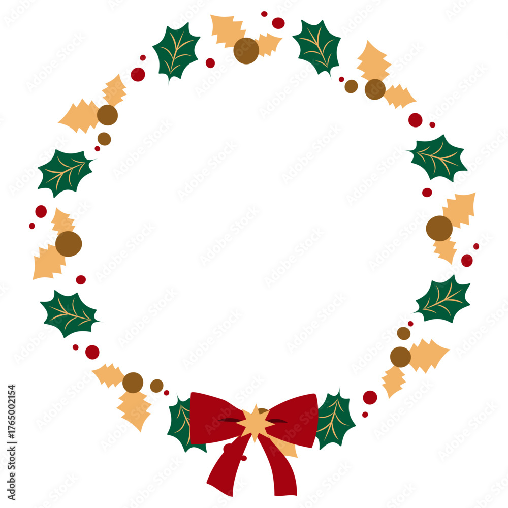 Fototapeta premium クリスマスリースのイラスト