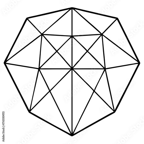 3d icon of geometric pattern with intersecting lines forming triangles and polygons