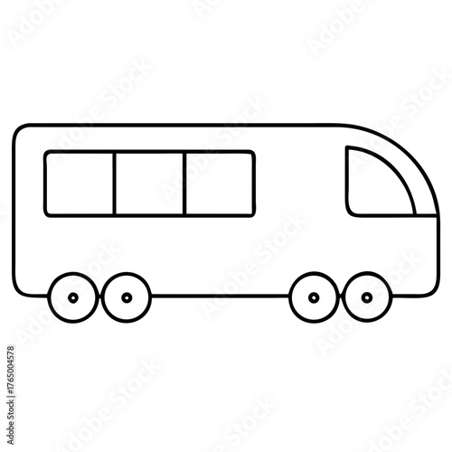 3d icon of simple line drawing of a bus