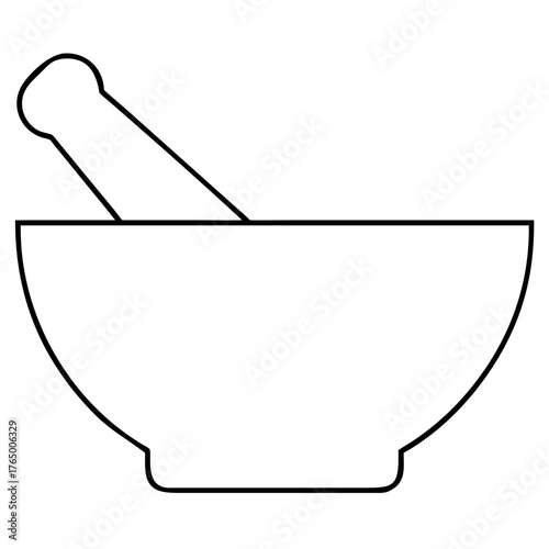 3d icon of mortar and pestle, a tool for grinding and crushing ingredients
