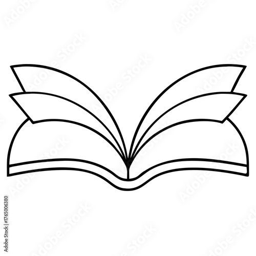 3d icon of stylized open book with fanned pages