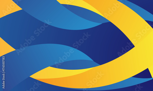 Abstract Blue and Yellow Wavy Gradient Background Design.