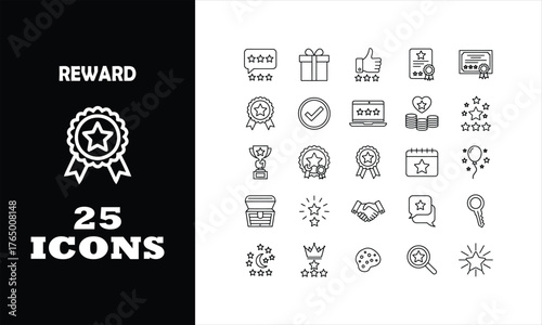 Celebrate success with stunning reward icons, perfect for achievements, recognition, and winning moments.