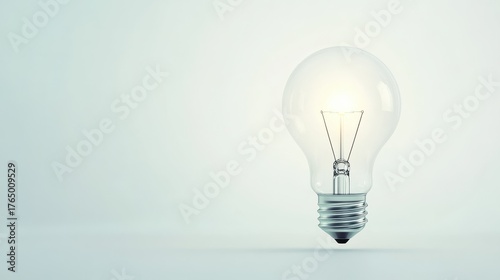 Light bulb glowing softly in a minimalist setting creating a calm and inspiring atmosphere for creativity
