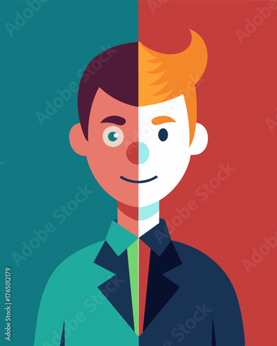 A friendly and helpful demeanor covers up a person who is always scheming and plotting behind the scenes.. Vector illustration