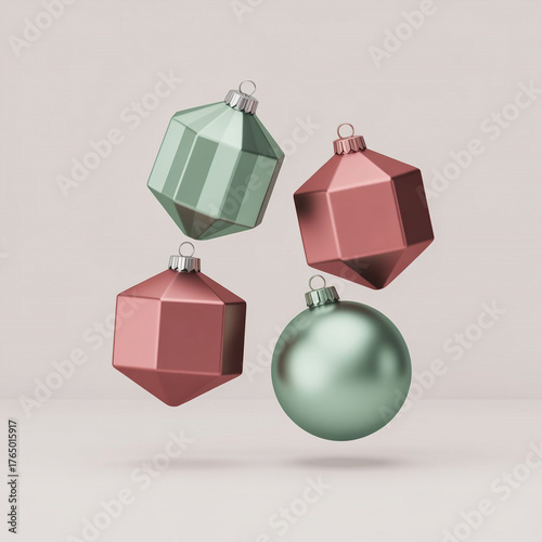 Pastel Geometric Christmas Ornaments | Modern Minimalist Collection