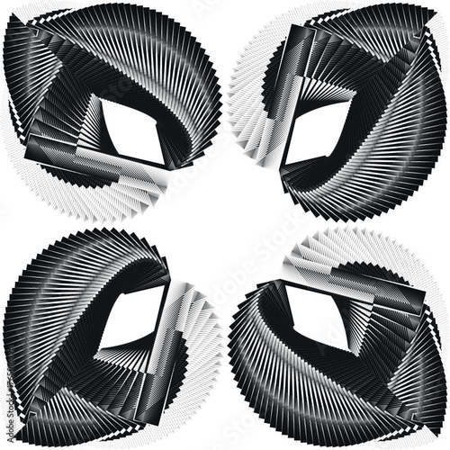 op art creative pattern, ornament, modern halftone lines background, vector decorative element