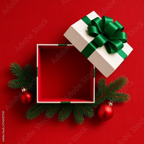 christmas gift box open mockup