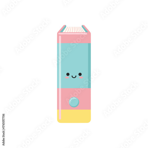 Cute cartoon book character with smiling face and colorful design  
