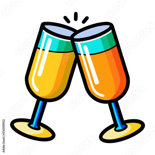 Celebrate good times with champagne toast vector illustration for party invitation and design needs