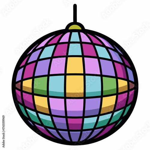 Disco ball vector illustration for party celebration and dance club design element graphic art