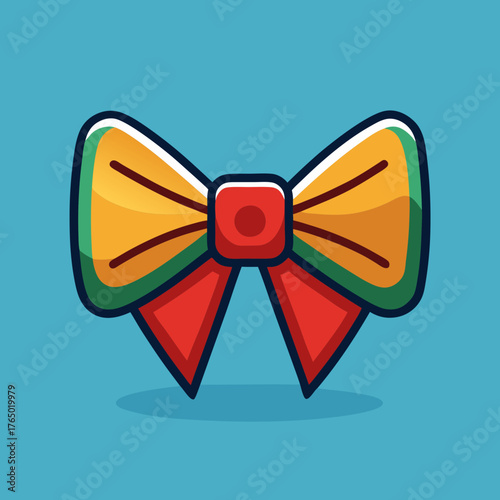 Download cute cartoon bow vector illustration for christmas gift decoration and holiday design use