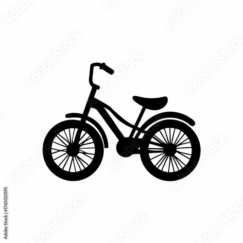 Black bicycle icon in a simple flat style