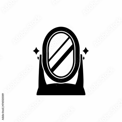 Elegant mirror icon for beauty and reflection