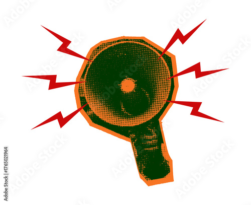 Megaphone Pop Art Retro Announcement Paper Cut Out PNG Transparent
