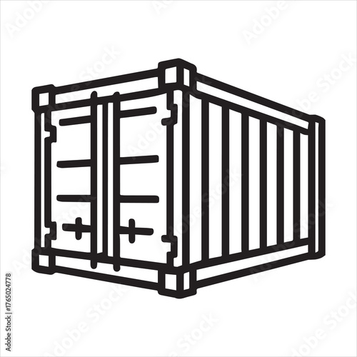Minimalist shipping container outline
