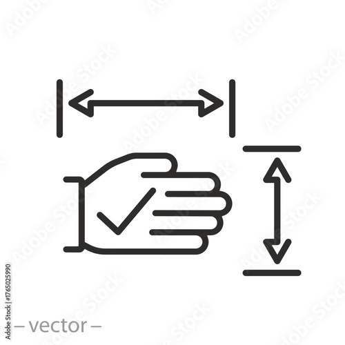 physical ergonomics icon, comfortable position for productivity, thin line symbol on white background - editable stroke vector illustration