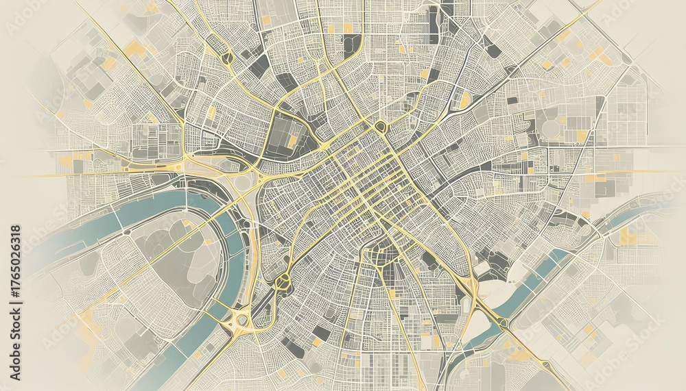 Obraz premium abstract map of an imaginary city