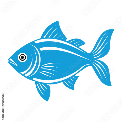 Simple Fish Vector Illustration – Aquatic Animal Silhouette Design