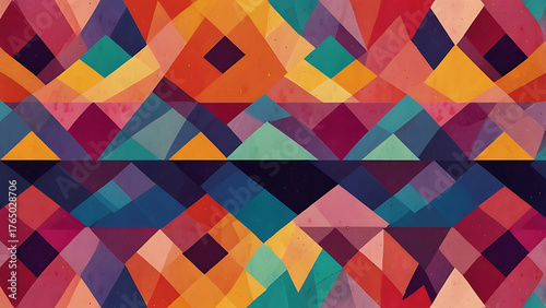 Wallpaper Mural Colorful geometric pattern with triangles and squares in a vibrant design Torontodigital.ca