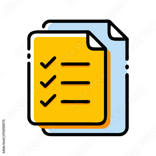 Colorful checklist with checkmarks and paper sheets for study habits  