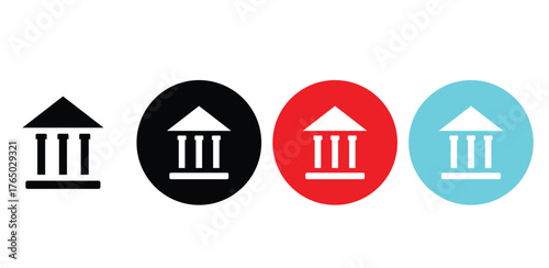 Bank, online bank or financial institution flat icons vector.