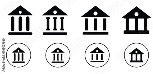  Bank, online bank or financial institution flat icons vector.