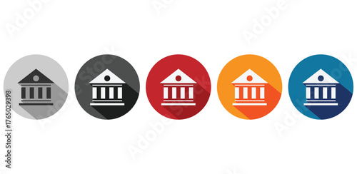  Bank, online bank or financial institution flat icons vector.