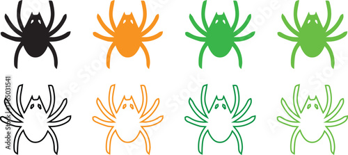 Spider Silhouette, Spider Silhouette, Halloween Free vector file. spider icon Illustrator.