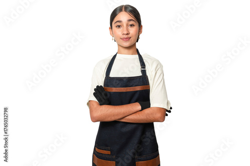 Young woman worker posing with crossed arms