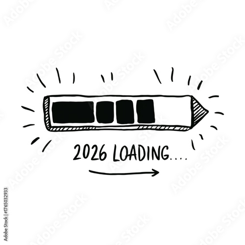 2026 Loading Progress Bar New Year Countdown Illustration