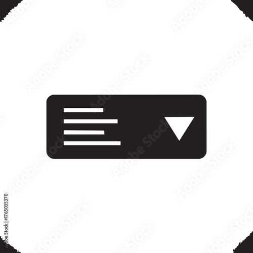 Dropdown menu icon vector for web and mobile app interface