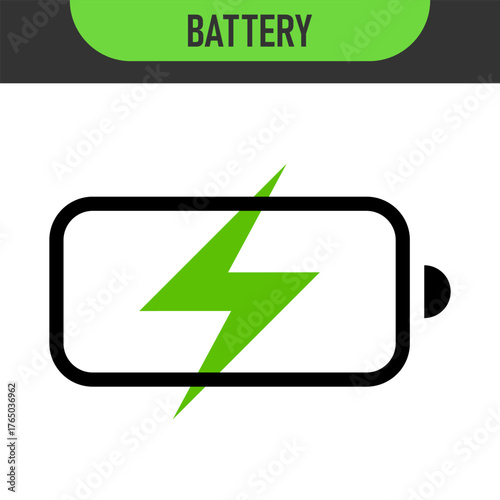 Set of battery icon . Full and low battery charge icons. Color icons set. Black icons