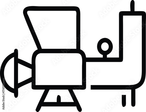 Mixing machine vector illustration farm equipment simplified outline icon
