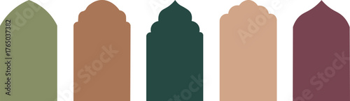 earthy color palette with sage green terracotta forest beige mauve tags swatches for design inspiration isolated on white background.