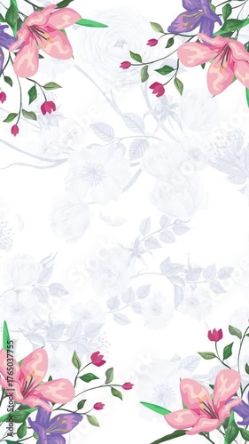 Floral Animated Instagram Story and Reel Backgrounds, weddings, beauty, events.