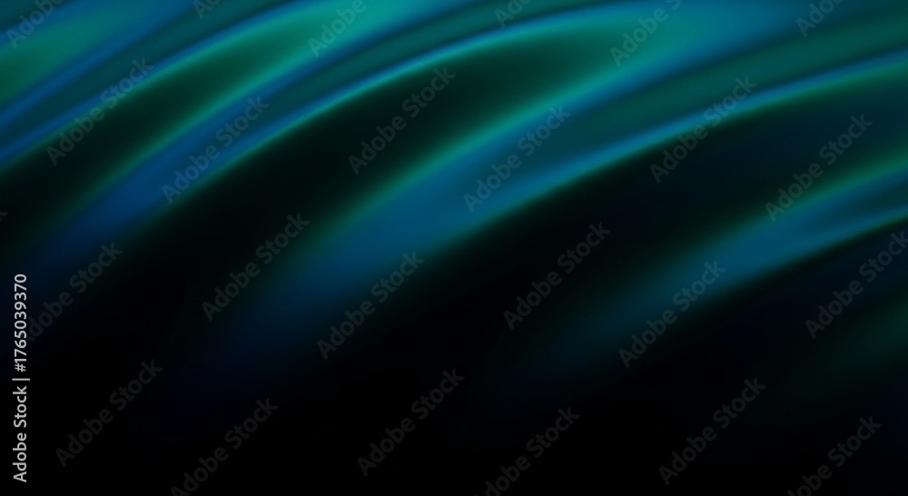 Fototapeta premium Generative ai abstract flowing waves of teal and blue light on a dark background