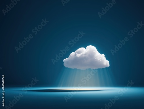 single cloud with rays of light