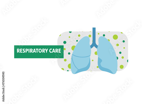 During Respiratory Care Week, a paper sign featuring a medical vector illustration of lungs highlights health care