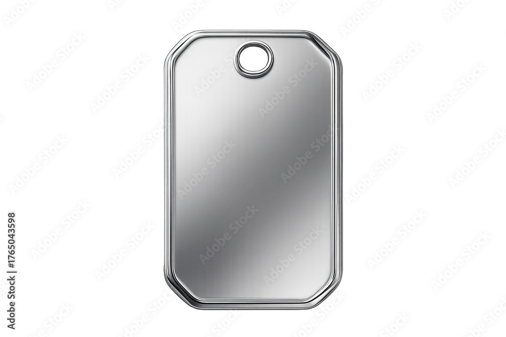 Naklejka premium Blank silver military dog tag with transparent background