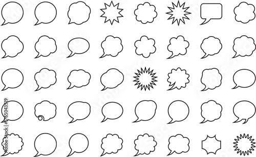Collection of various speech bubbles thought bubbles conversation icons design