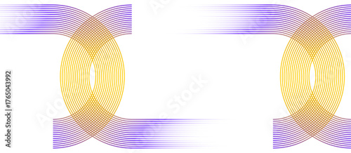 Abstract circle line pattern spin, Geometric linear design elements. Geometric stripe line art design. Modern shiny blue diagonal rounded lines pattern