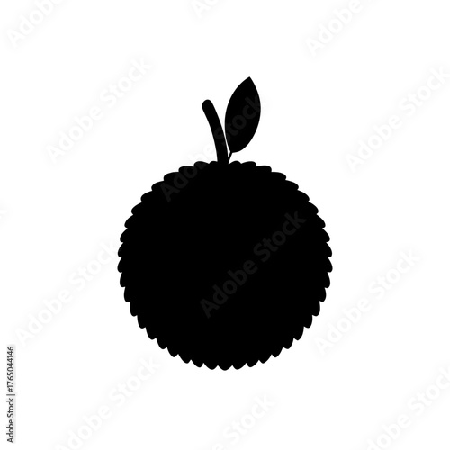 lychee icon black silhouette vector illustration on transparent background