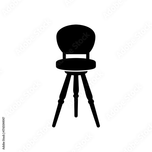 makeup stool icon black silhouette vector illustration on transparent background