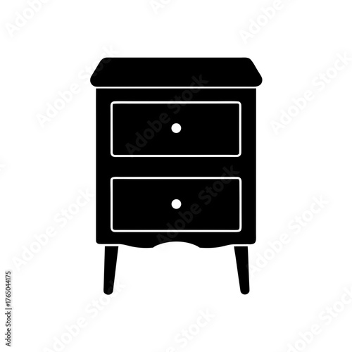 nightstand icon black silhouette vector illustration on transparent background